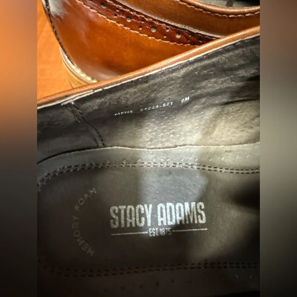 Stacy Adams Brown Leather Wingtip Derby Shoes